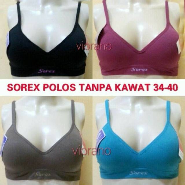 Bra Sorex Basic 65001 Tanpa Kawat / BH Wanita Tanpa Kawat / Bra Tanpa Kawat Import Size 34-40 Sorex