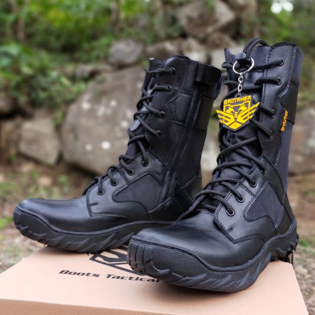 SEPATU PDL BROTRHER TOWER KOMANDO KULIT ASLI SEPATU PDL TNI POLRI SECURITY SATPAM SEPATU BOOTS PRIA