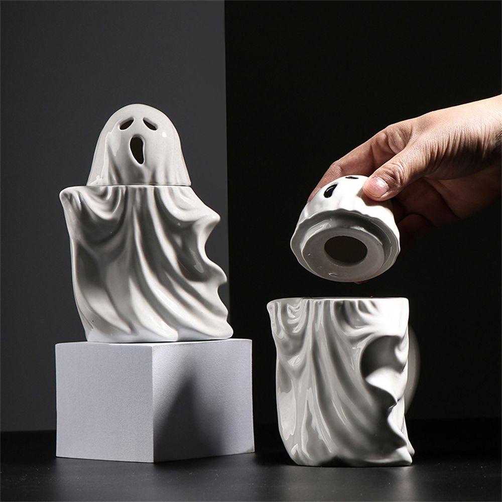 Preva Ghost Coffee Mug New Hollow Dengan Tutup Gelas Air