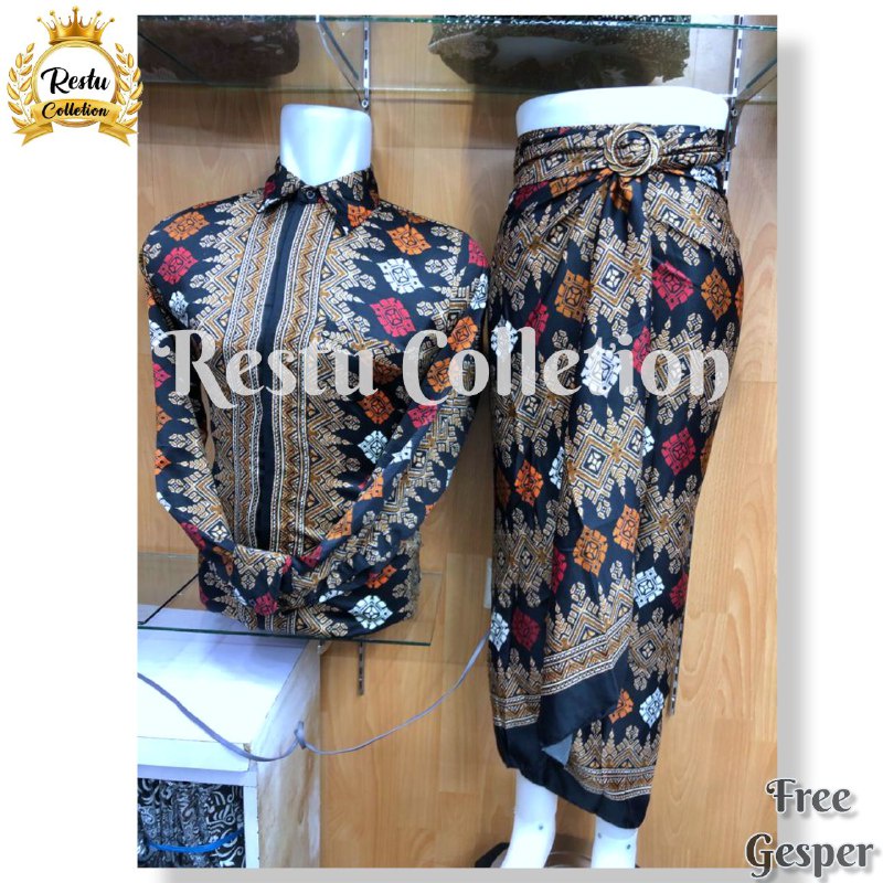 COD Stelan Couple Kemeja Pria Dan Rok Lilit Batik Wanita Motif Lereng Coklat Cocok Untuk Acara Nikahan Kondangan Tunangan Wisuda Perpisahan Reonian Ulang Tahun Aniversery Bahan Premium By Restu Colletion Bestseller