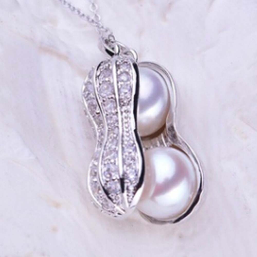 Kalung Rantai dengan Liontin Mutiara Bahan Alloy untuk Hadiah