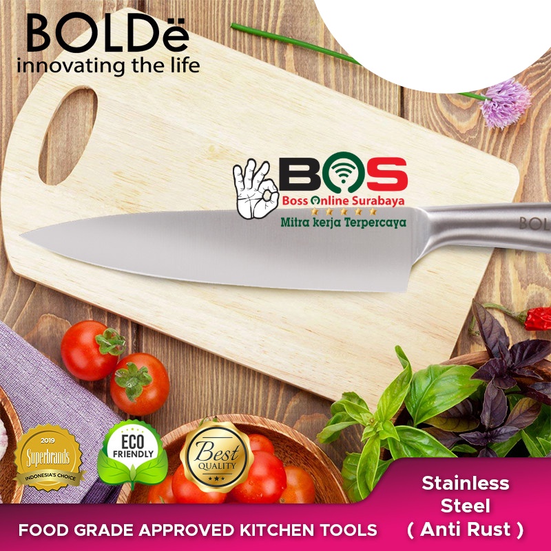 Pisau BOLDe Cooking Knife Titanium Pisau Dapur Stainless Besar Kuat Titanium