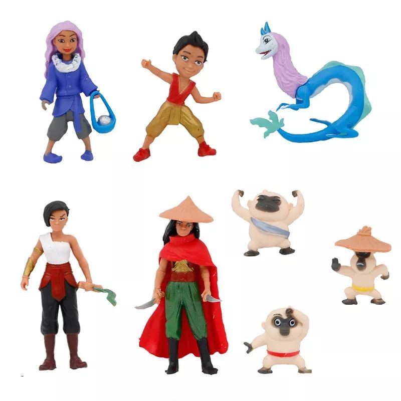 mainan figure anak raya and the last dragon set 8