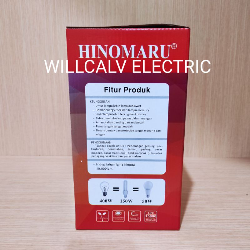 LAMPU LED HINOMARU BULB 50W 50 WATT CAHAYA PUTIH 6500K