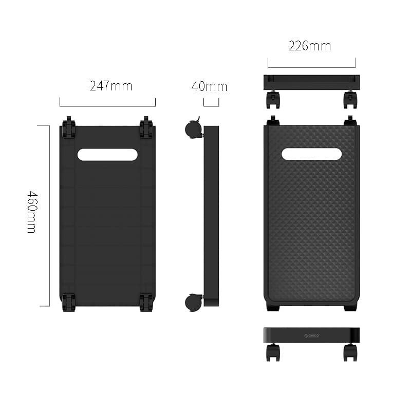 ORICO CPB2 Computer Host Bracket Baffle with Wheels