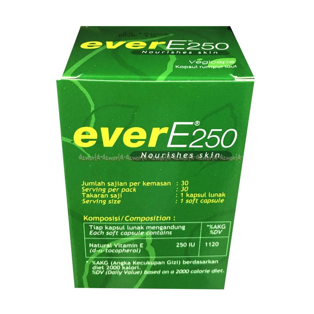 Ever E 250 Vitamin Lunak 30tablet Natur E Kapsul Vitamin E Untuk Kulit Ever-E Evere