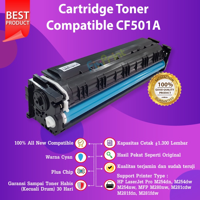 Cartridge Toner HP 202A CF501A Cyan Compatible Printer M254 M280 M281