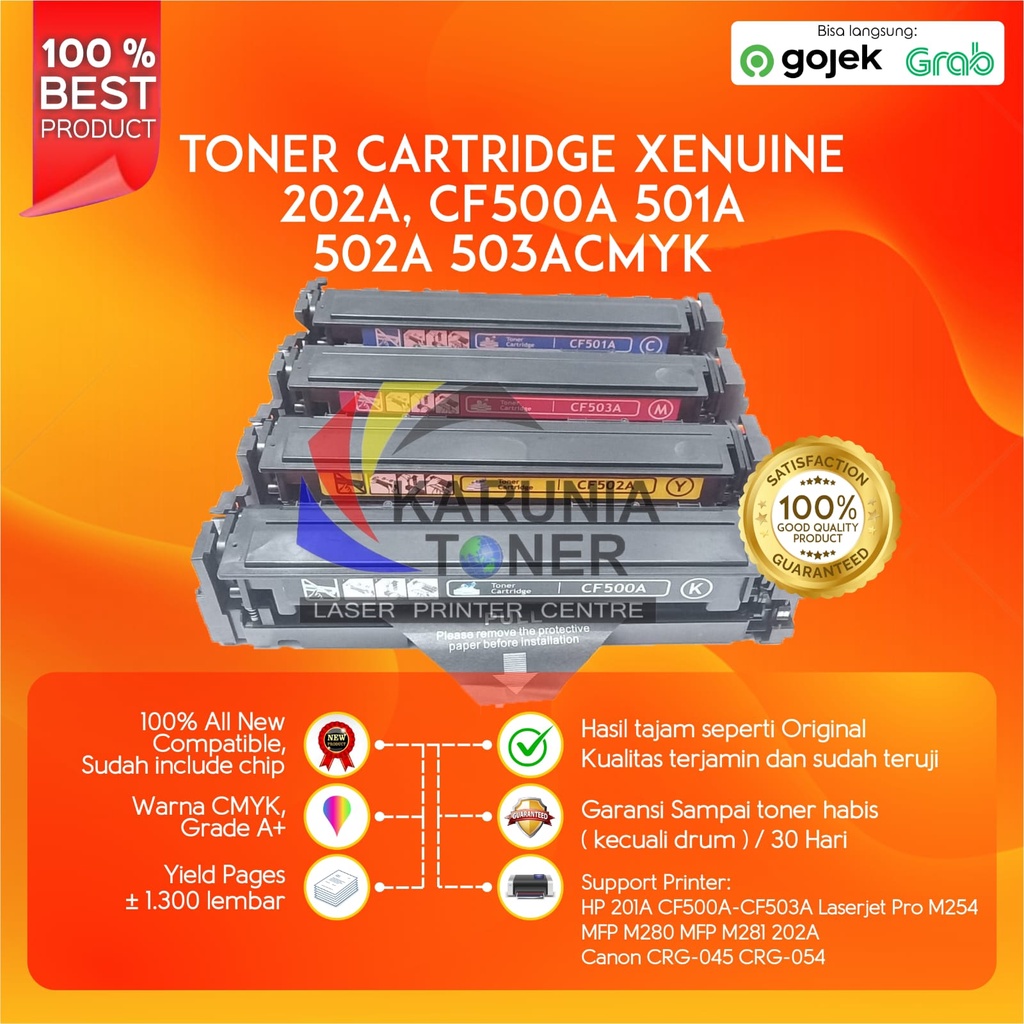 Toner Cartridge Xenuine Compatible CF500A CF501A CF502A CF503A 202A M254 M280 M281