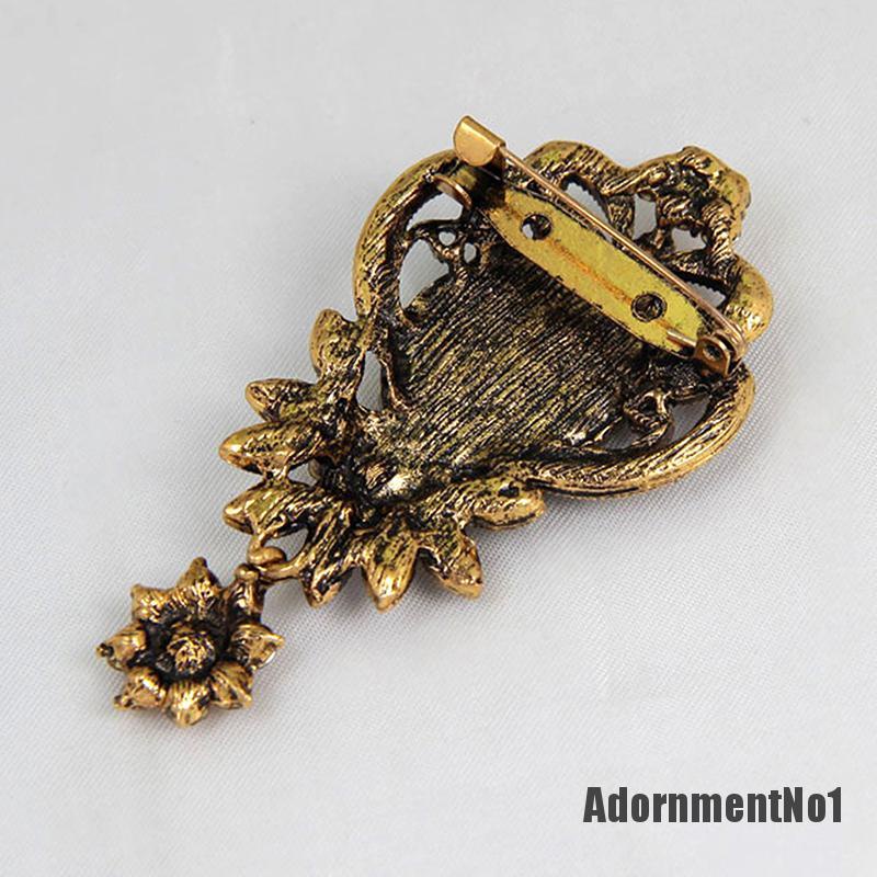 (Adornmentno1) 1pc Bros / Pin Gaya Victoria Motif Cameo Aksen Kristal Untuk Aksesoris Wanita / Pesta Pernikahan