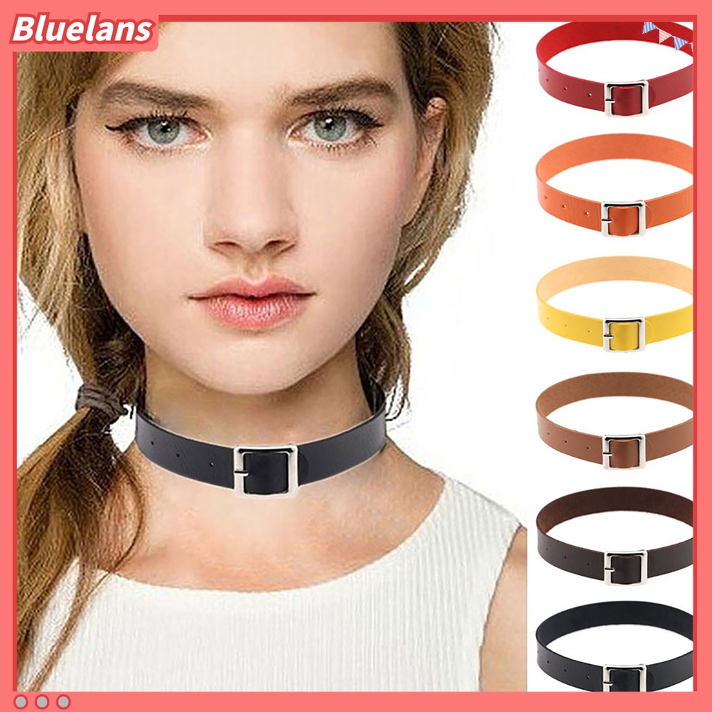 Kalung Choker Bahan Kulit Imitasi Gaya Punk Retro Untuk Kencan