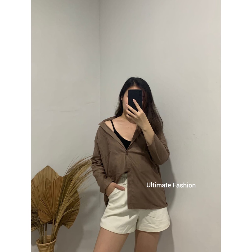 Atasan Kemeja Wanita Linen Basic Vania Premium