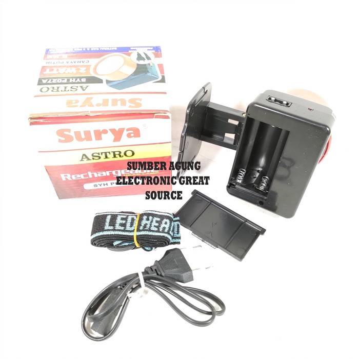 Senter Kepala Surya Astro SYHP02A PO27A SYH 2W Cas Charge Baterai 2Fun