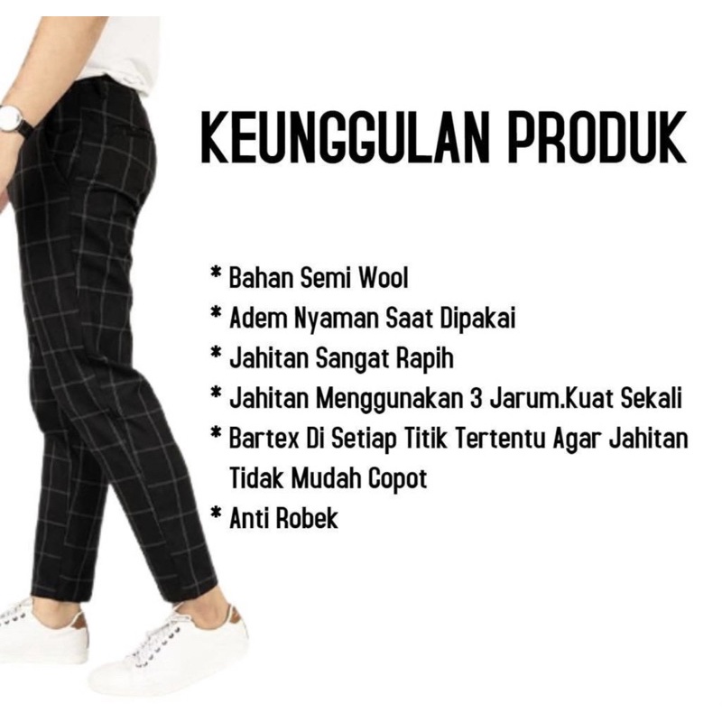 (harga promo) CELANA TARTAN PREMIUM DISTRO PANJANG KARET PINGGANG MELAR termurah