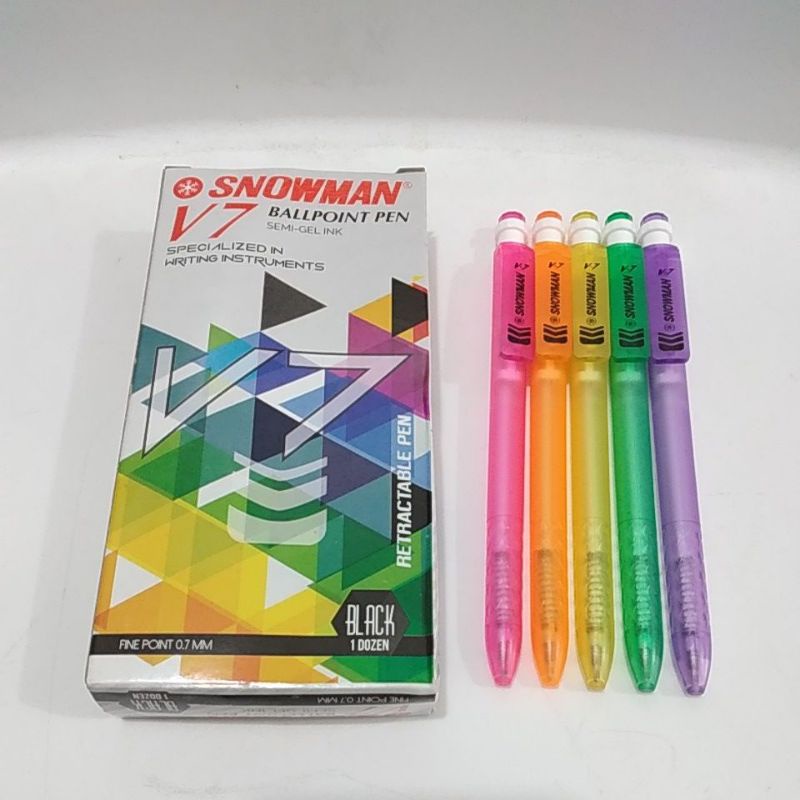 

Ballpoint Pen Snowman V7 warna hitam
