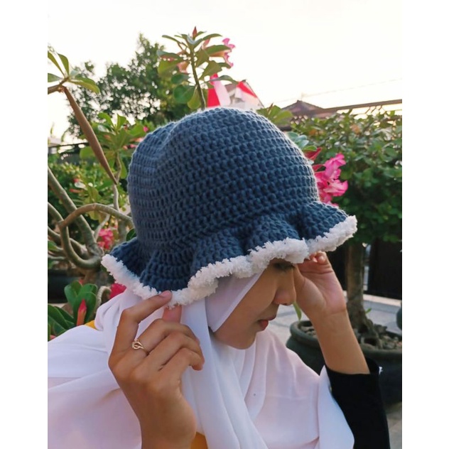 Topi Rajut Dewasa Birdong/ crochet bucket hat