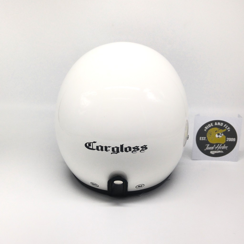 Helm Cargloss Retro CFM White Glossy | Putih Glossy | Super Whity White | Helm Classic | JUALHELM