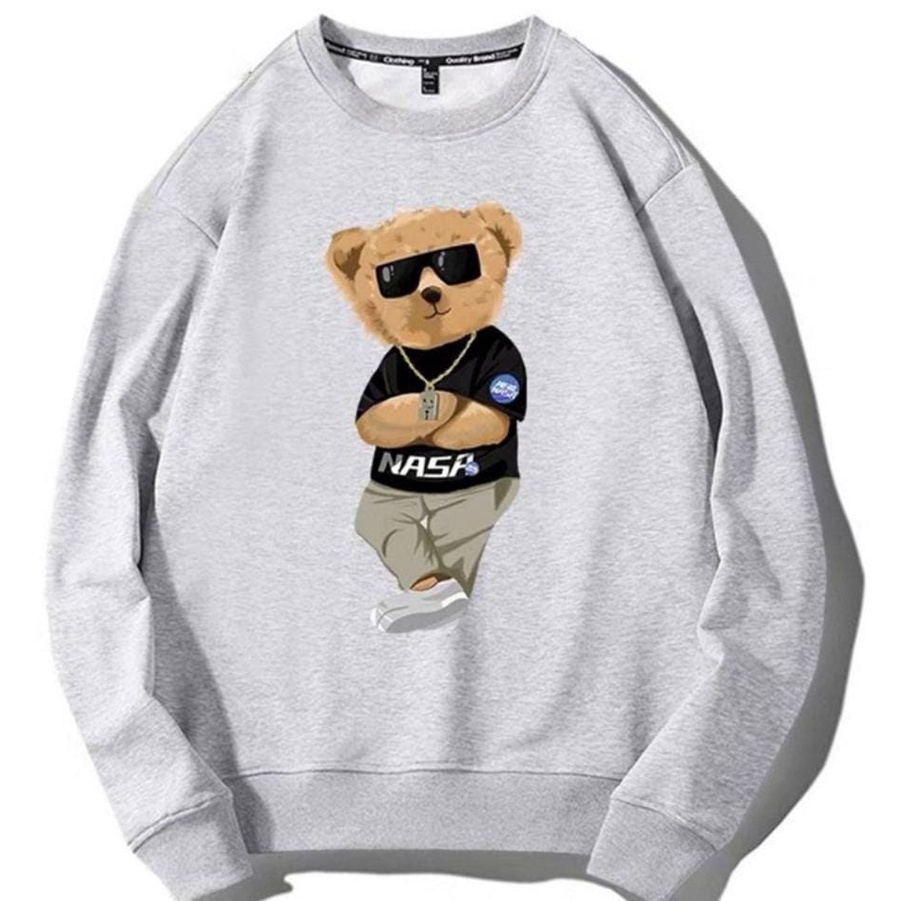 NASA BEAR SWEATER CREWNECK SABLON PRINTING