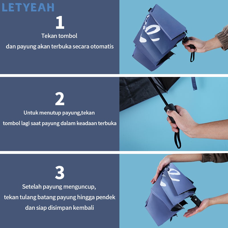 letyeah payung lipat otomatis anti uv lipat motif lucu