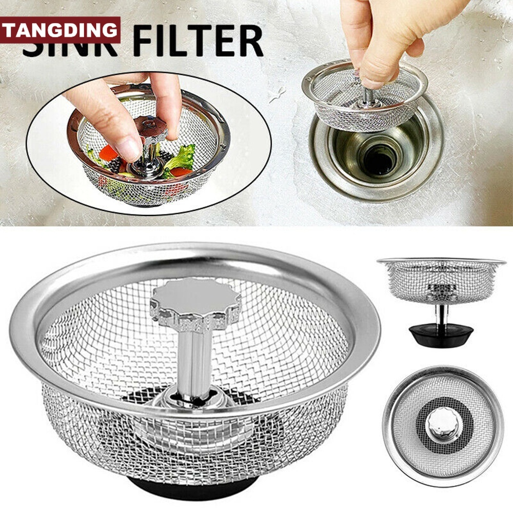 【COD Tangding】 Saringan Saluran Pembuangan Air Wastafel Dapur Bahan Stainless Steel