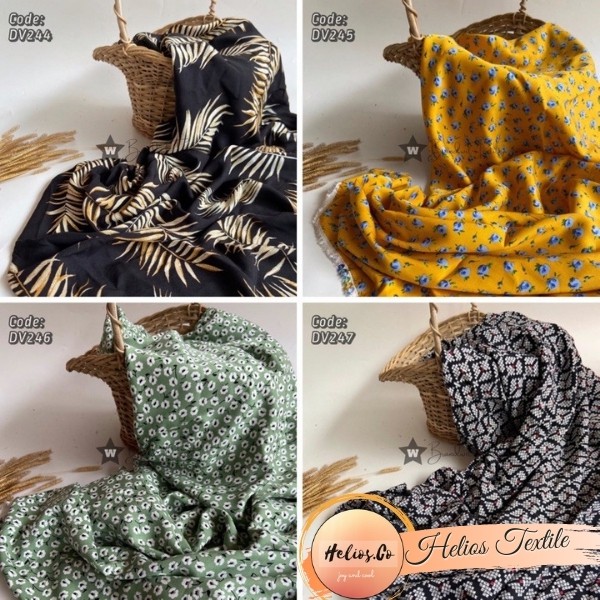 Bahan Kain Rayon Motif Viscose 8 / Kain Bahan Grosir / Kain Bahan Termurah