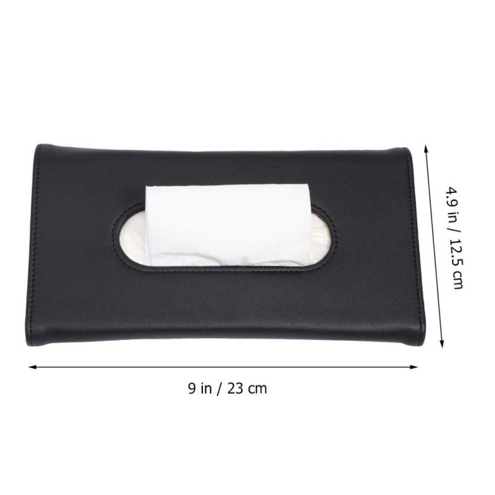 Tempat Tisu Mobil Car Sun Visor Tissue Organizer Case Simple Ergonomis - Hitam