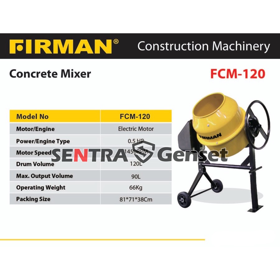 Molen mini electric 120 liter Firman FCM120