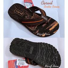 (CUCI GUDANG)Carvil Tanggung Scottie Black Brown Size 33-37 / Sandal 2020 / Sandal Casual Bagus