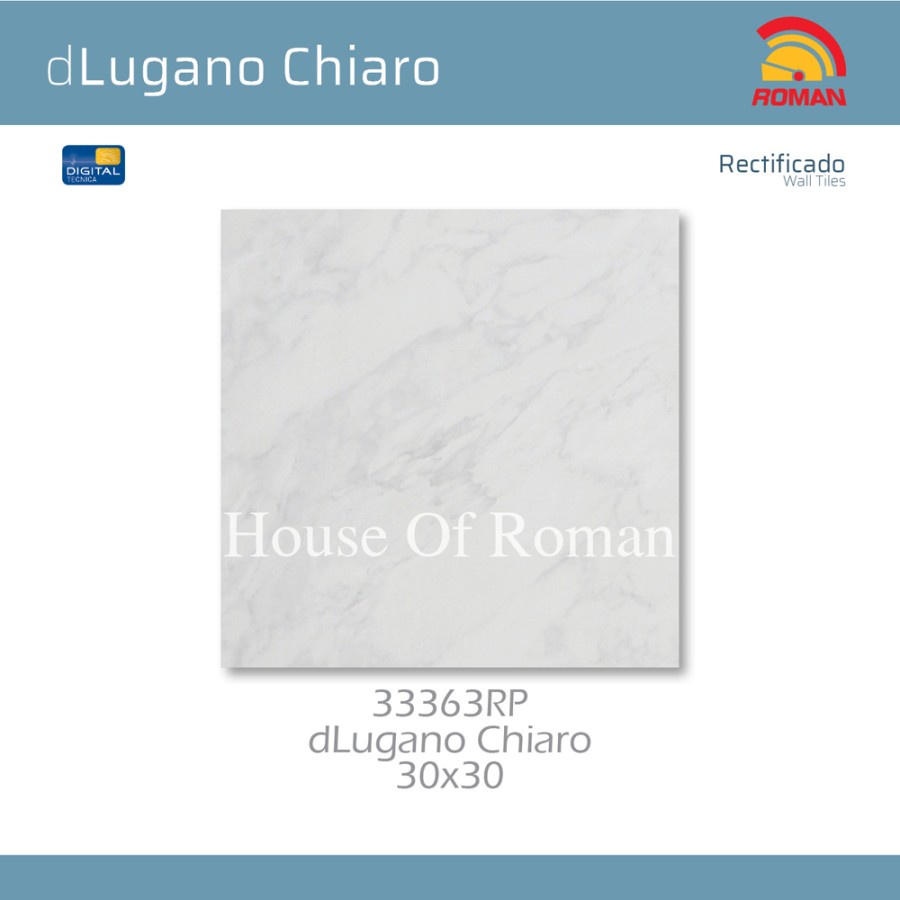 ROMAN KERAMIK LANTAI KAMAR MANDI dLugano Chiaro 30x30 33363RP GRADE 1