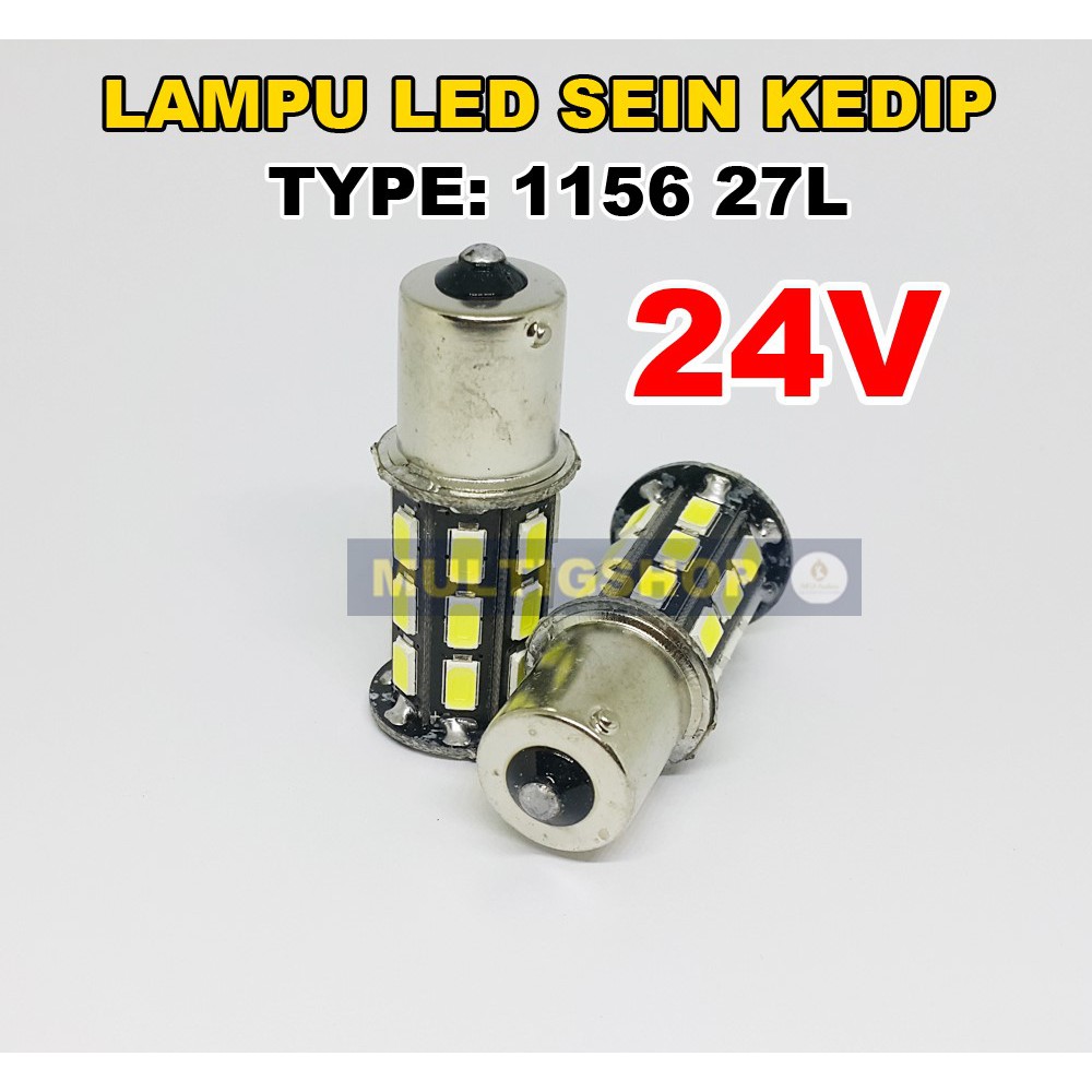 1Set Lampu rem LED Kedip Stop Lamp Strobo 1156 27 Titik DC 24V