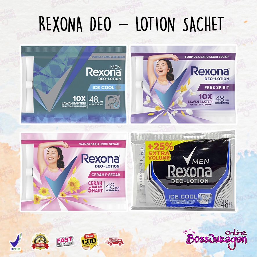 (BOSS) (Sachet) REXONA Men Deo Lotion Ice Cool | REXONA FREE SPIRIT 11,25gr