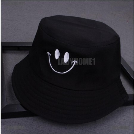 ✅COD] Bayar Di Tempat Topi bucket SMILE bolak balik terbaru terlaris termurah