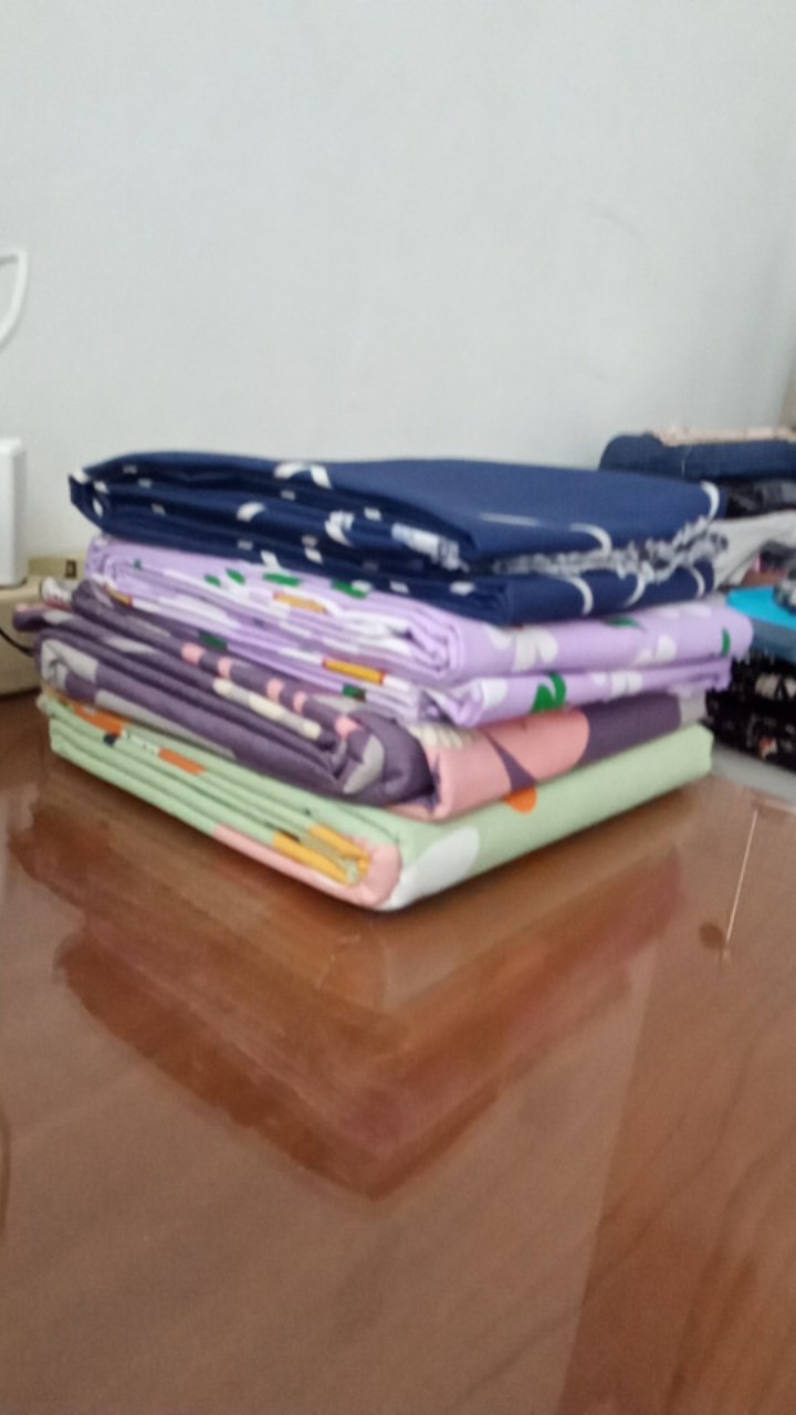 Kain Bahan Sprei Meteran Katun Star Motif Leaf Touch