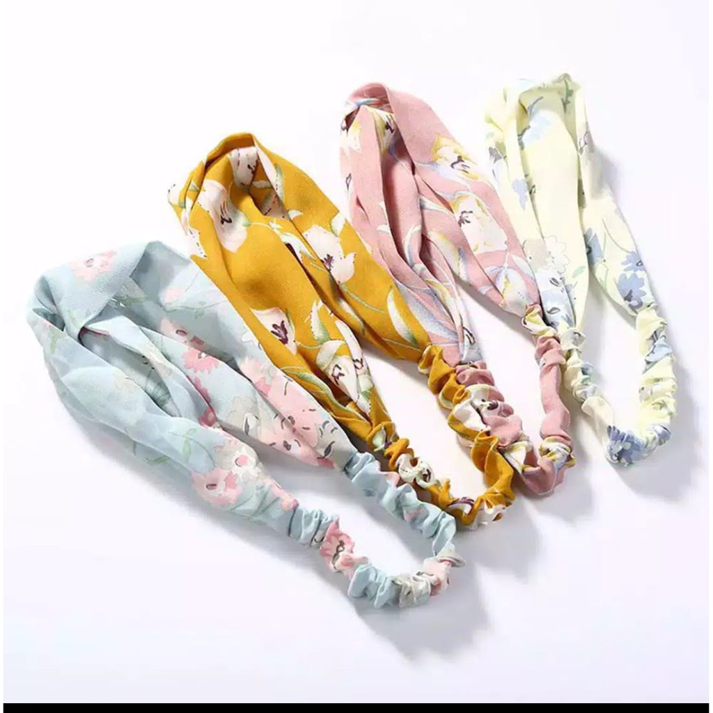 ♥TMALL88♥ BANDANA KOREA STYLE / BANDANA H35 / VARIASI FLOWER / BAHAN NYAMAN