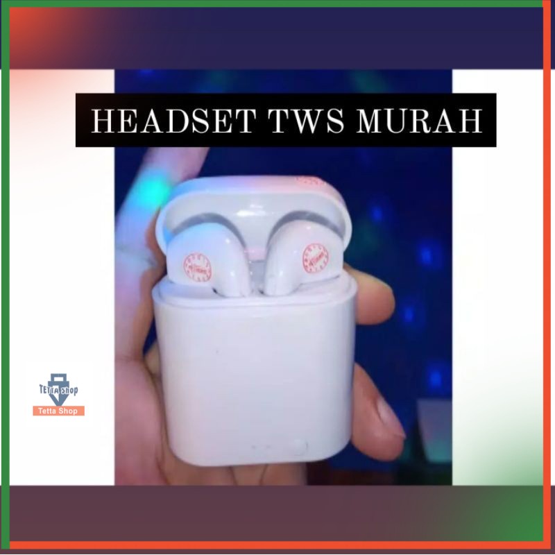 i7 Tws Headset Bluetooth Kiri Kanan Ada Box Hedset Tanpa kabel i7s Tws Putih Wireless Earphone Twins Inpons