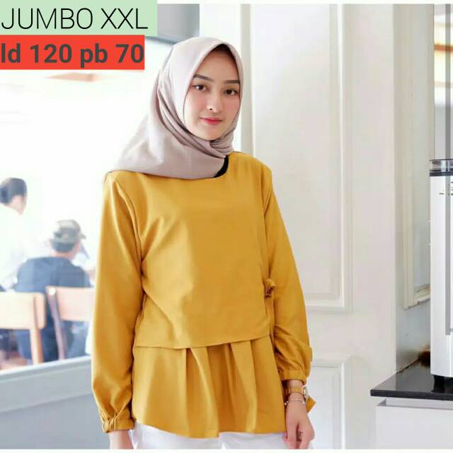 PROMO BLOUSE/ATASAN POLOS TALI JUMBO XXL LD 120-1
