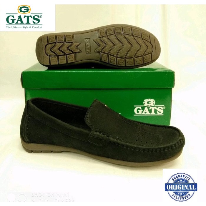 SEPATU KULIT CASUAL GATS HK 0003 HITAM ORIGINAL