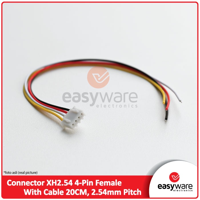 Connector XH2.54 4 pin female with cable 20cm JST 4pin 2.54mm