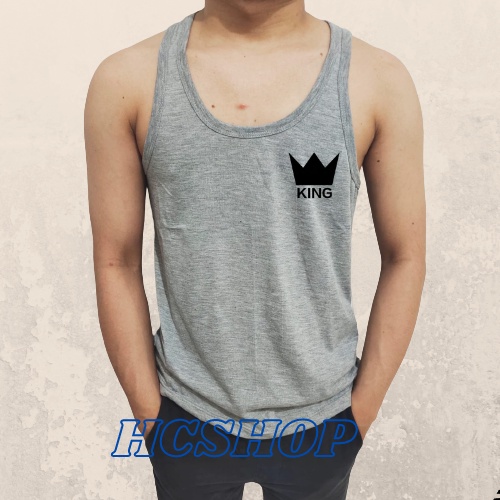 Singlet Pria Dewasa King Cowok Cewek Cotton Combed Adem