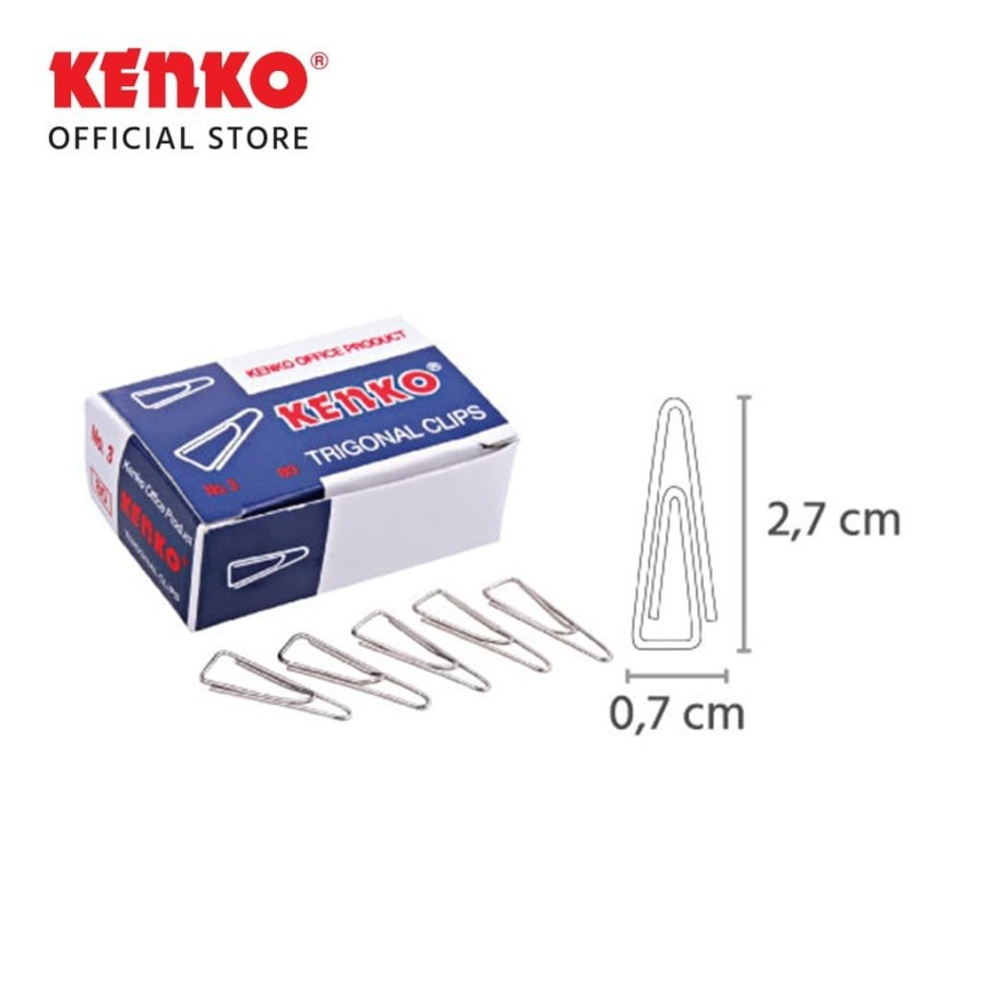 

Paper Clip Trigonal / Klip Penjepit Kertas No. 3 Kenko 1Pack Kecil