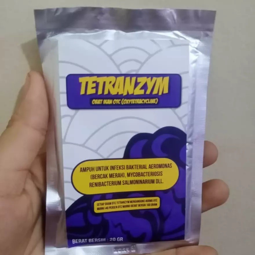 OBAT IKAN OTC MERK TETRANZYM 20GRAM OXYTETRACYCLINE OKSITETRASIKLIN OBAT IKAN
