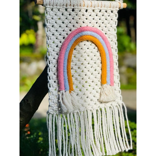 READY STOK) macrame hiasan dinding pelangi / macrame wall hanging (017)