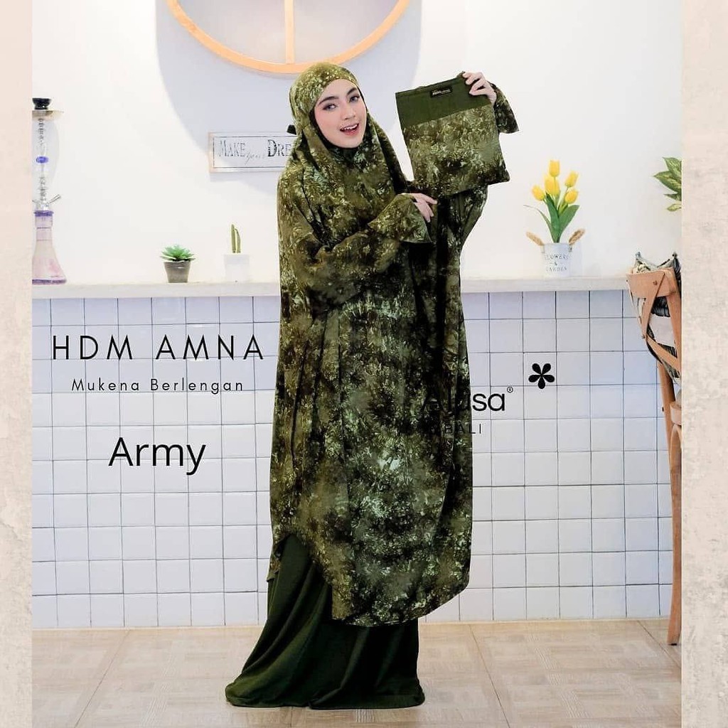 MUKENA DEWASA HDM BERLENGAN AMNA BY ALUSA - NAVY