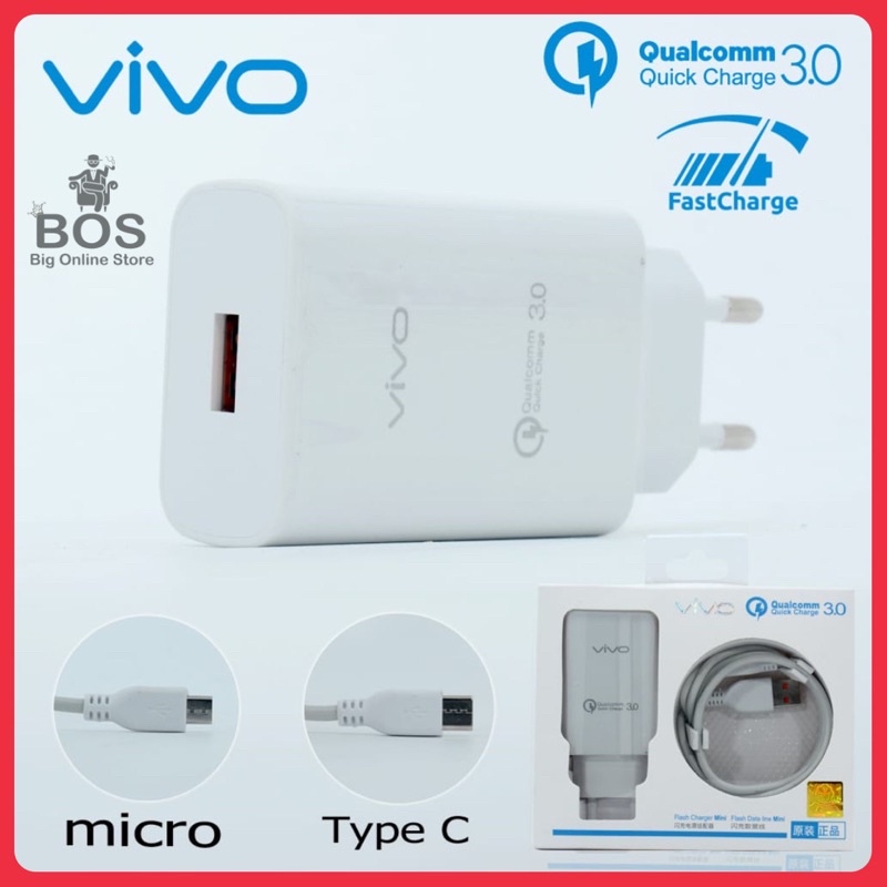 BOS - TC ORI VIVO X27 SUPER FAST CHARGING | CASAN TRAVEL CHARGER V17 PRO 10V-2.25A V8/MICRO USB/TYPE C