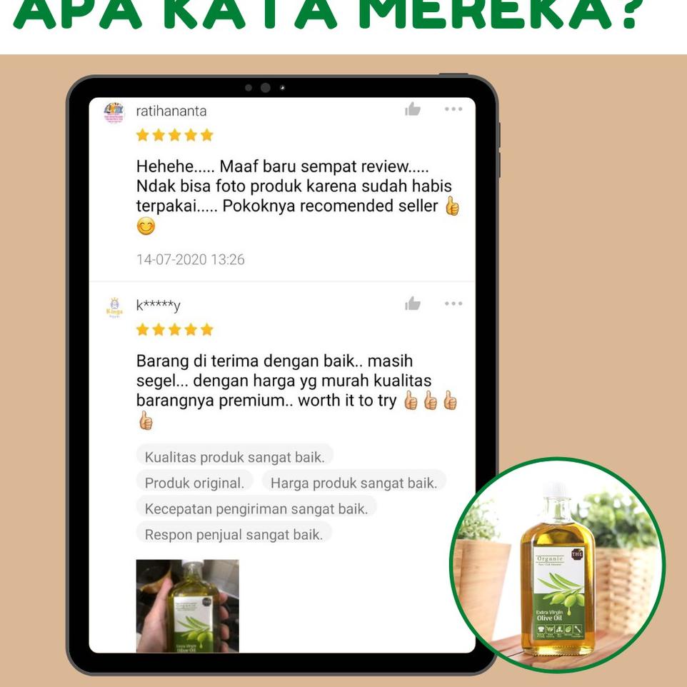 

[KODE PRODUK BQ6EJ3456] Minyak Zaitun Murni Asli Untuk Diminum Kesehatan / EVOO / Extra Virgin Olive Oil / 250 ml