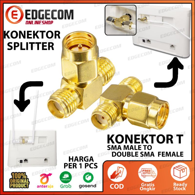 Konektor SMA Antena Splitter/Cabang Untuk Router Huawei B311, B312 / Orbit Star 2