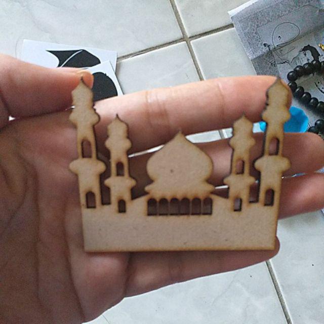 Hiasan Mahar Bentuk Masjid MDF / Hiasan Seserahan / Chipboard Mahar / Seserahan / Scrabbook