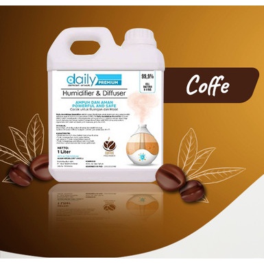 Desinfektan Khusus Humidifier &amp; Diffuser DAILY 1 Liter Aroma Coffe - Kopi REFILL 1L