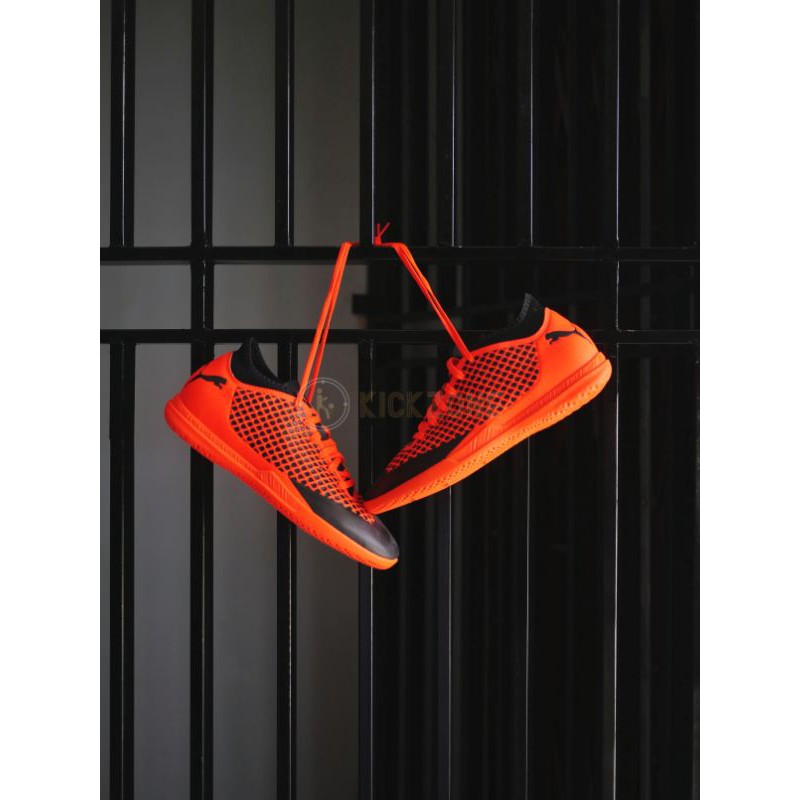 Sepatu Futsal Puma Future 2.4 IT Black Orange Original 10484202