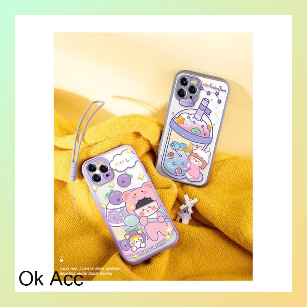 Hitam BARU Case Proteksi Anti crack shock Hello Kitty HK BOBA Minuman Oppo Reno 6 4G Realme 21y Xiaomi Redmi 5A 6A Note 4/4X 5A Prime Infinix Smart 5 Hot 10s FM13 FM14 FM15 FM17