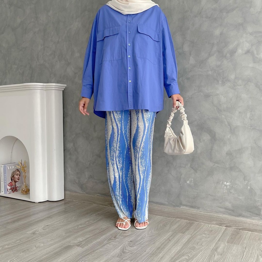 Jade Top  LD 140 Bahan Katun Paris - BAJU BLOUSE WANITA JUMBO BIG SIZE TO XXXL - ATASAN LENGAN PANJANG
